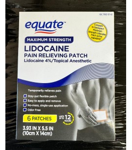 Equate 6Pack Lidocaine Muscle Aches & Pains Relieving Patch. 12000 Packs. EXW Los Angeles